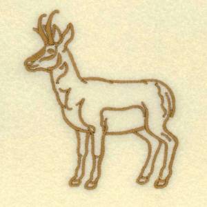 Picture of Pronghorn Antelope Outline Machine Embroidery Design
