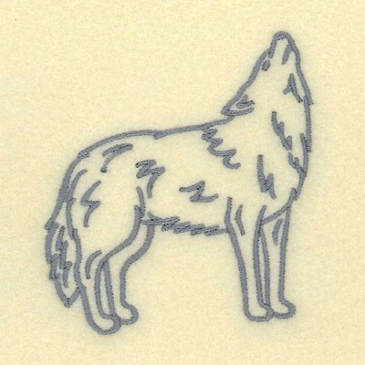 Wolf Outline Machine Embroidery Design