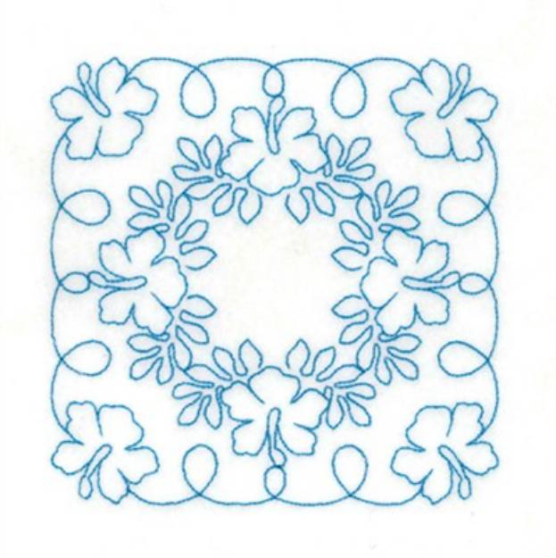 Picture of RW Hibiscus Square Machine Embroidery Design