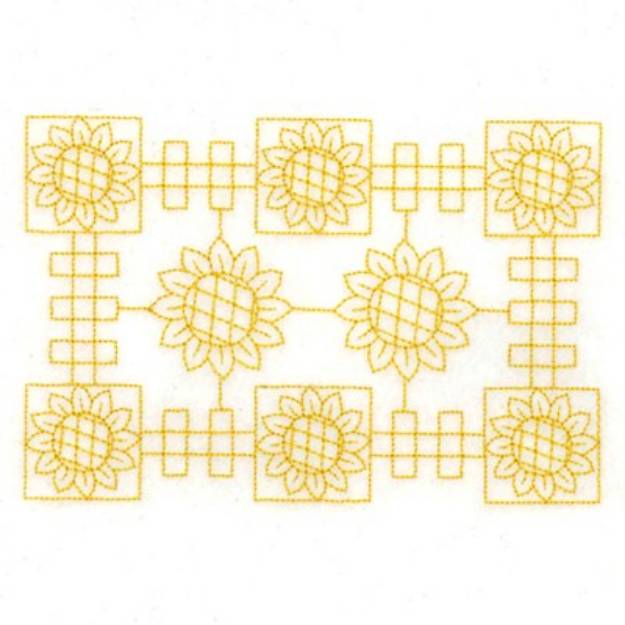 Picture of RW Sunflower Block Machine Embroidery Design
