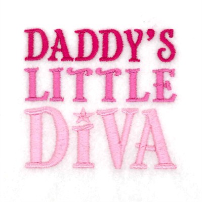 Daddys Little Diva Machine Embroidery Design