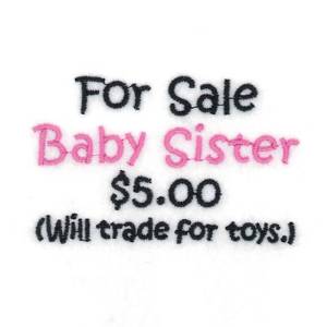 Picture of For Sale Baby Sister Machine Embroidery Design