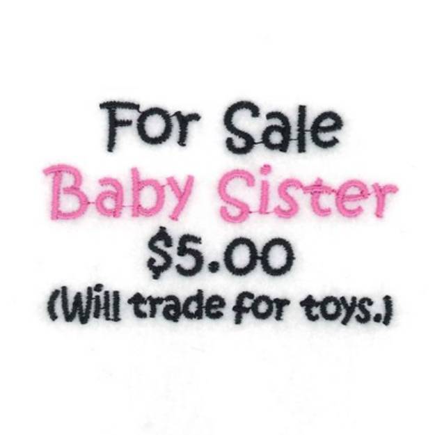 Picture of For Sale Baby Sister Machine Embroidery Design