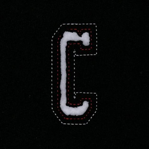 Picture of Small Cutout Letter C Machine Embroidery Design