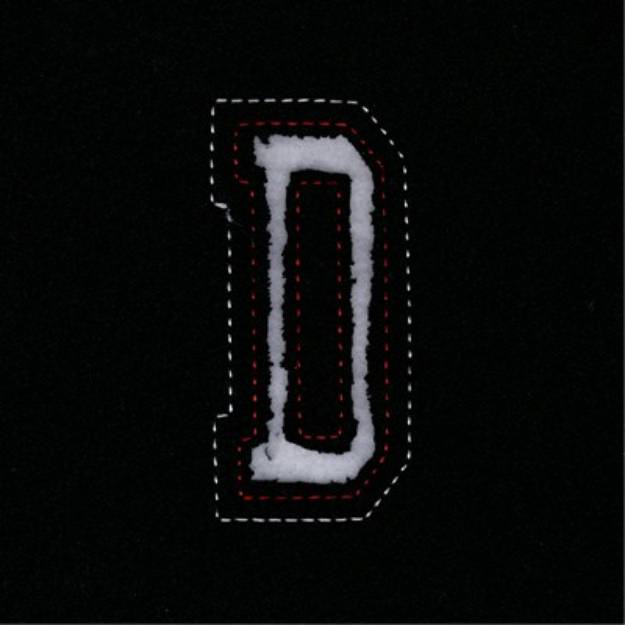 Picture of Small Cutout Letter D Machine Embroidery Design