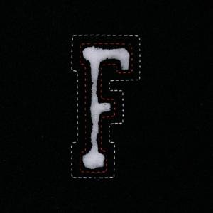 Picture of Small Cutout Letter F Machine Embroidery Design