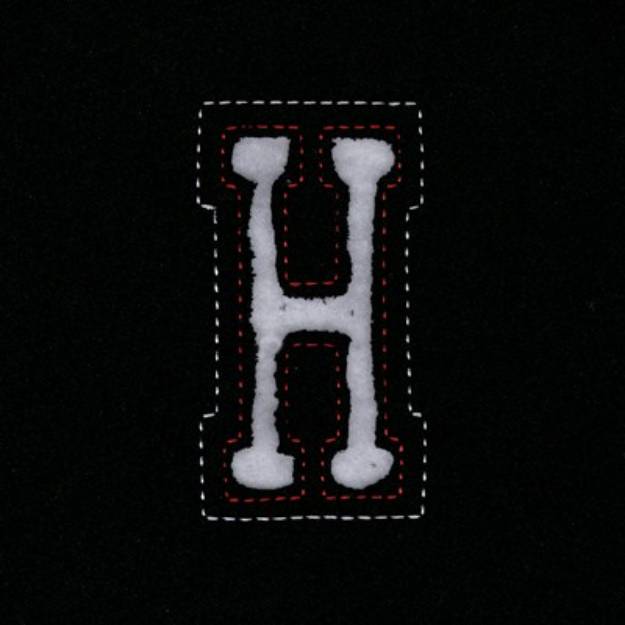 Picture of Small Cutout Letter H Machine Embroidery Design