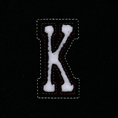 Small Cutout Letter K Machine Embroidery Design