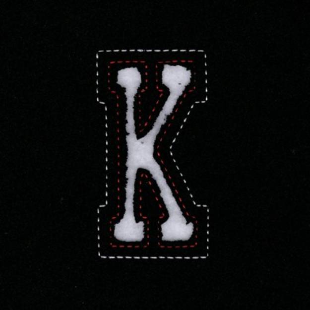 Picture of Small Cutout Letter K Machine Embroidery Design