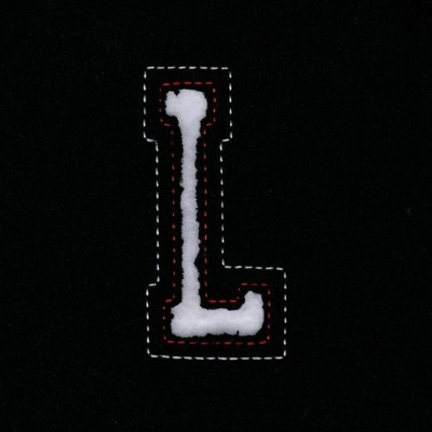 Picture of Small Cutout Letter L Machine Embroidery Design