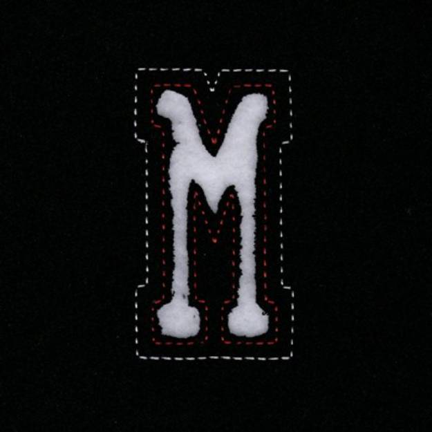 Picture of Small Cutout Letter M Machine Embroidery Design