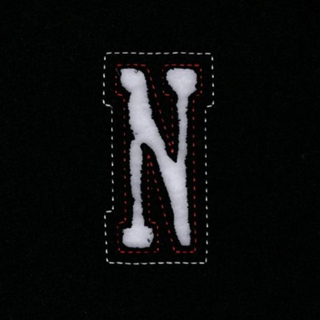 Picture of Small Cutout Letter N Machine Embroidery Design