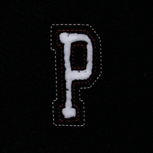 Picture of Small Cutout Letter P Machine Embroidery Design