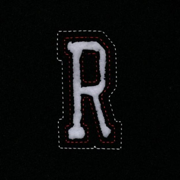 Picture of Small Cutout Letter R Machine Embroidery Design