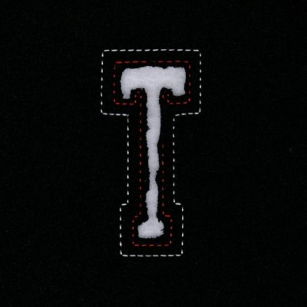 Picture of Small Cutout Letter T Machine Embroidery Design