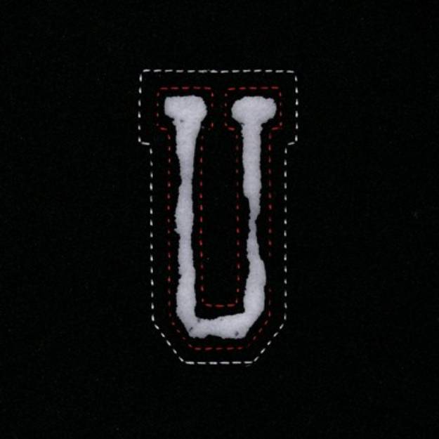 Picture of Small Cutout Letter U Machine Embroidery Design