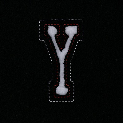 Small Cutout Letter Y Machine Embroidery Design