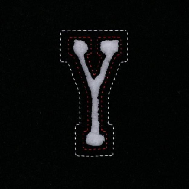 Picture of Small Cutout Letter Y Machine Embroidery Design