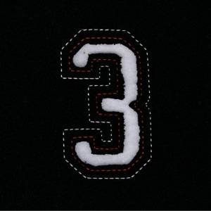 Picture of Small Cutout Number 3 Machine Embroidery Design