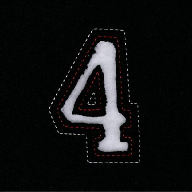 Picture of Small Cutout Number 4 Machine Embroidery Design