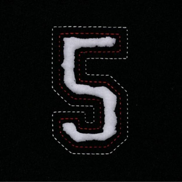 Picture of Small Cutout Number 5 Machine Embroidery Design