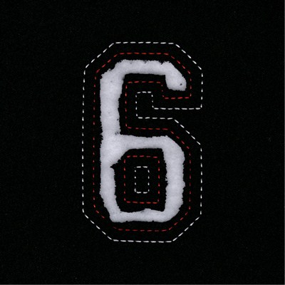 Small Cutout Number 6 Machine Embroidery Design