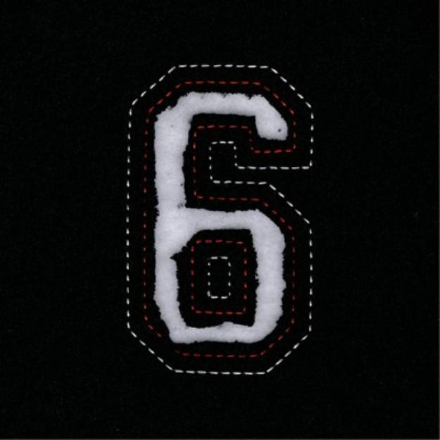 Picture of Small Cutout Number 6 Machine Embroidery Design