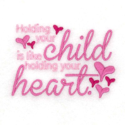 Holding Your Child Machine Embroidery Design