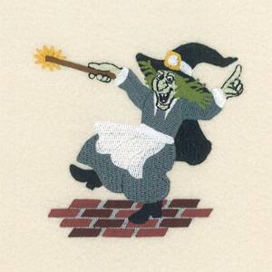 Picture of Witch With Wand Machine Embroidery Design