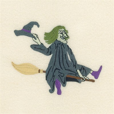 Green Hair Witch Machine Embroidery Design