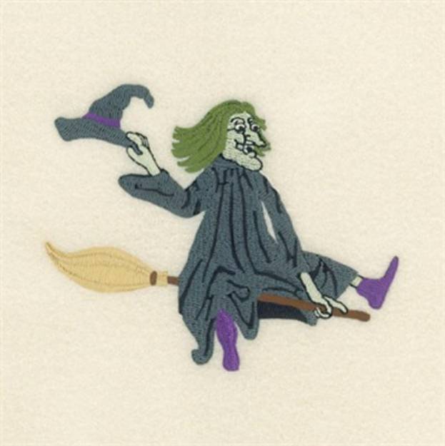 Picture of Green Hair Witch Machine Embroidery Design
