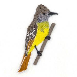 Picture of Great Crested Flycatcher Machine Embroidery Design