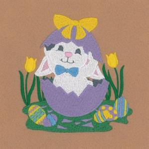 Picture of Bunny In Egg Machine Embroidery Design