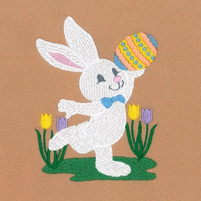 Bunny With Egg Machine Embroidery Design