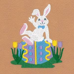 Picture of Bunny On Egg Machine Embroidery Design