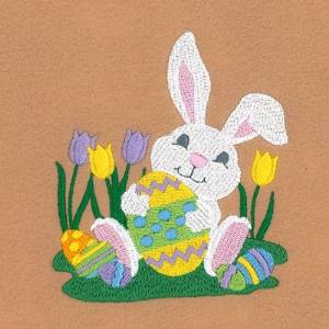 Picture of Bunny And Egg Machine Embroidery Design