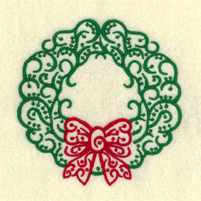 Christmas Wreath Machine Embroidery Design