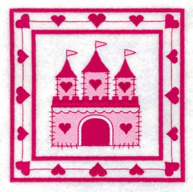 Picture of Castle Quilt Square Machine Embroidery Design