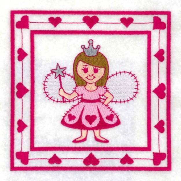 Picture of Fairy Quilt Square Machine Embroidery Design