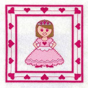 Picture of Princess Quilt Square Machine Embroidery Design