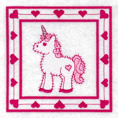 Unicorn Quilt Square Machine Embroidery Design