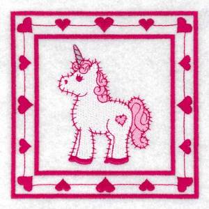 Picture of Unicorn Quilt Square Machine Embroidery Design