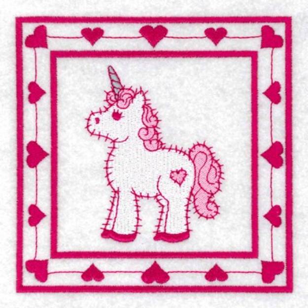 Picture of Unicorn Quilt Square Machine Embroidery Design