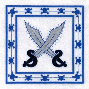 Picture of Swords Quilt Square Machine Embroidery Design