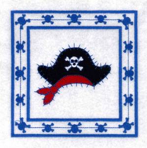 Picture of Pirate Hat Quilt Square Machine Embroidery Design
