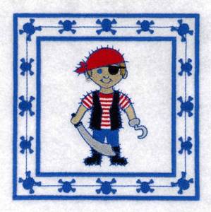 Picture of Pirate Quilt Square Machine Embroidery Design