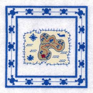 Picture of Treasure Map Quilt Square Machine Embroidery Design