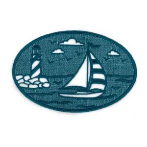Picture of Lighthouse & Sailboat Machine Embroidery Design