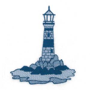 Picture of Lighthouse Toile Machine Embroidery Design