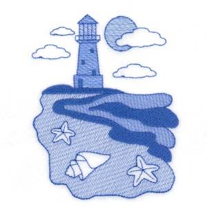 Picture of Toile Lighthouse Machine Embroidery Design